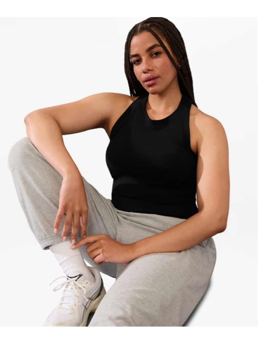 Athleta Renew Seamless Ribbed Racerback Tank Black Plus Size 2X Athleisure